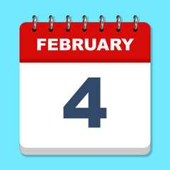 Fototapeta premium February calendar icon on a blue background