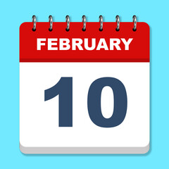 February calendar icon on a blue background