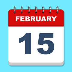 February calendar icon on a blue background