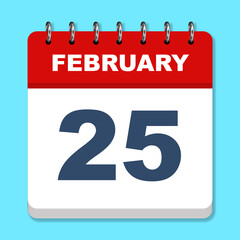 February calendar icon on a blue background