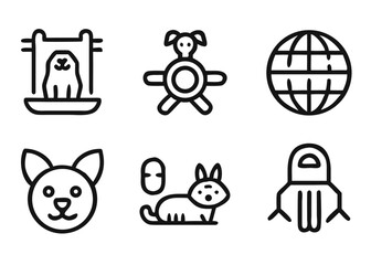 Adjustable line weight pet animal graphics collection featuring a cat design with vibrant color options