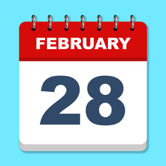 February calendar icon on a blue background