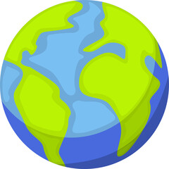 Earth Planet Illustration, Global Communication, and Environment Concept