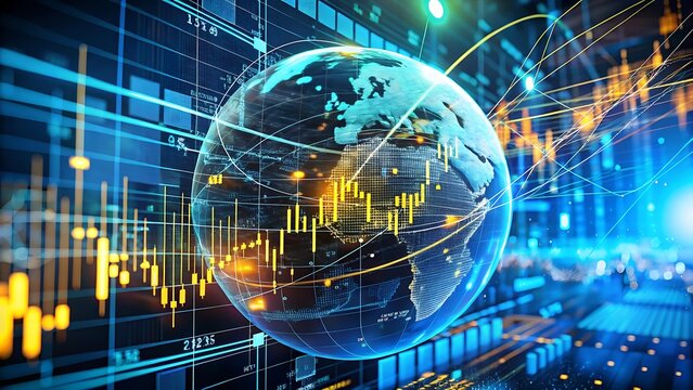 Global network connecting cities with data streams - Powered by Adobe