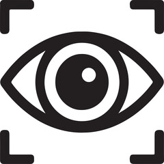 Eye scan silhouette vector illustration isolated on white background perfect for security, biometric and design use.