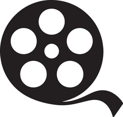 Film reel silhouette vector illustration isolated on white background perfect for cinema, movie and design use.
