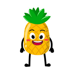 Cute Hand Drawn Pineapple Happy