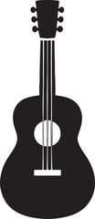 Guitar silhouette vector illustration isolated on white background perfect for music and design use.