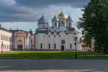 St. Sophia Cathedral of the Novgorod Kremlin (Novgorodsky Detinets) on a sunny summer day, Veliky Novgorod, Russia