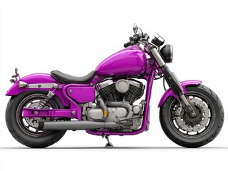 Vibrant Purple Custom Motorcycle Studio Shot