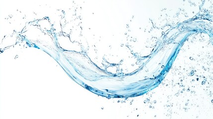 Obraz premium A dynamic splash of clear water, capturing movement and energy in its form. The fluid dynamics create a refreshing visual, perfect for themes of cleanliness, nature, and vitality.