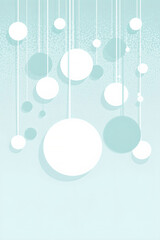 Abstract design featuring suspended circles in varying sizes against a soft blue background