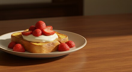 Delicious Strawberry Cream Cheese French Toast on a Plate