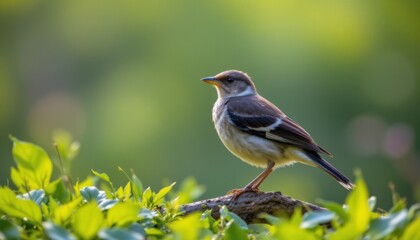 Obraz premium Small Bird Perched on Branch