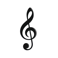 A Bold and Striking Illustration Featuring a Treble Clef Symbol on a Black Background