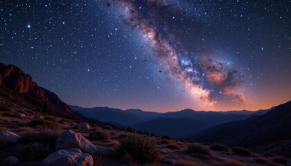 Milky Way Over Mountain Landscape