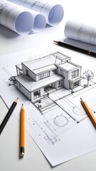 Architectural blueprint of a modern home