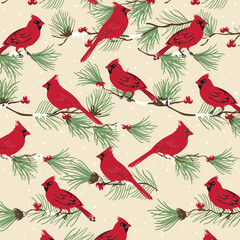 New cardinal birds wallpaper design christmas design nature gift wrap 2026