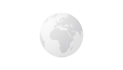Fototapeta premium A light gray, stylized illustration of the Earth, showing continents in a subtle, textured manner.