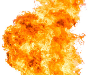 Fiery explosion isolated on transparent background