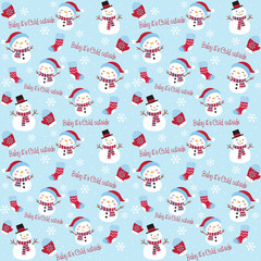 New Snowman baby it's cold outside christmas seamless design 2026