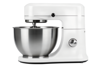 White Stand Mixer with Stainless Steel Bowl - Perfect for Baking and Cooking Delicious Treats in Your Kitchen