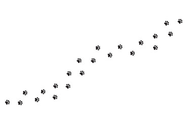 Naklejka premium Seamless Cat Paw Print Path
