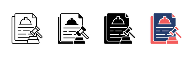 Labour Law icon sheet multiple style collection