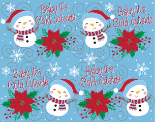 New Snowman baby its cold outside christmas design wallpaper 2026