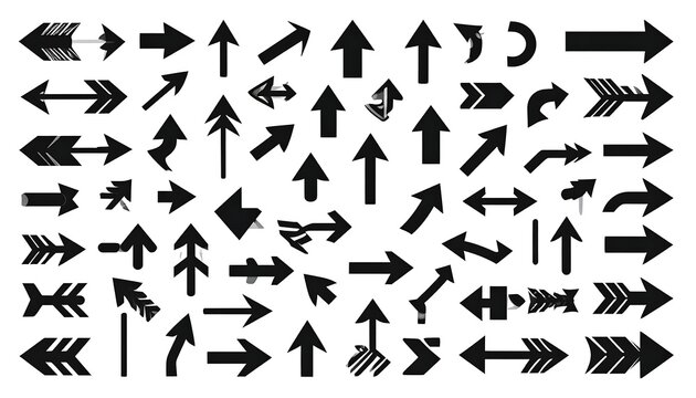 Arrow Icon Set, Digital Design, White Background