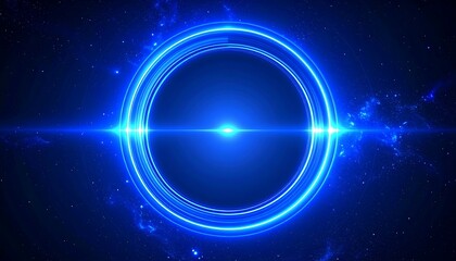 Glowing Circular Light in Space