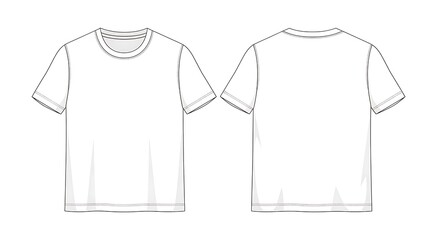 Fototapeta premium White tshirt template with short sleeves isolated on white background