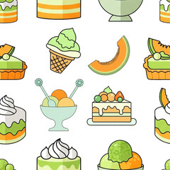 green melon seamless pattern