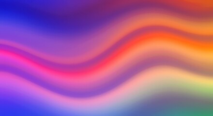 Obraz premium Vibrant abstract waves in a soft, colorful light design with a bright rainbow of flowing lines