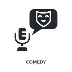 Comedy Icon Glyph Style. Vector Illustration For Graphic Design
