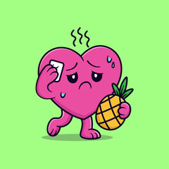 Sick Hearth Illustration. Sick Hearth Cartoon.