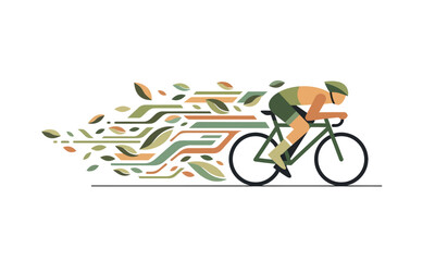 Fototapeta premium Cycling Through Autumn Leaves A Cyclist's Fall Ride
