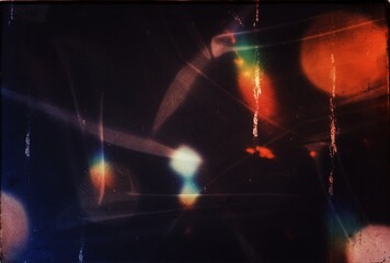 Retro light leaks bokeh lights overlay effect background, grainy noise dusty scratches film grain texture effect, grunge texture, color gradient shape backdrop design, noise texture effect