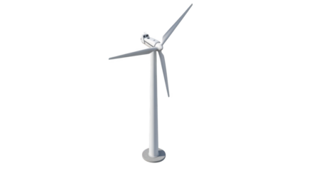 Modern white wind turbine generating clean renewable energy on a clear sunny day showcasing sustainable power generation technology and environmental friendly power solutions