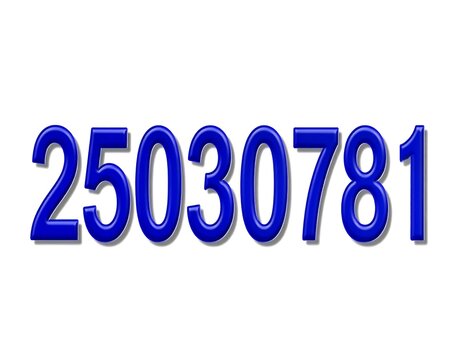 Blue Number Sequence, Digital Display, White Background