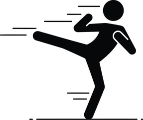 Dynamic kick action silhouette