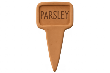 Parsley garden marker on transparent background for compositing