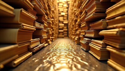 Surreal Infinite Library of Folded Geometric Shapes and Surfaces