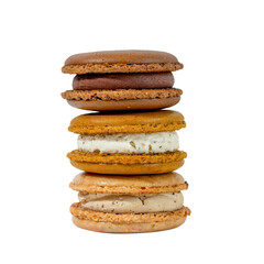 Stack of Delicate Macarons: A tower of colorful macarons showcases the delicate balance of textures and flavors, offering a visual treat perfect for any dessert lover.