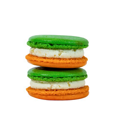 Macaron Delights: a visually stunning arrangement of delectable macarons, artfully stacked, revealing an array of colors.