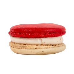 Stacked Macarons: Two delectable macarons are stacked to showcase their delicious appearance. the vibrant colors and the smooth texture invite viewers into an appealing visual feast. 