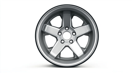 Obraz premium 3D realistic racing car alloy wheel rim (clean modern detail, white isolated background