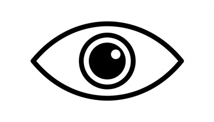 Simple Eye Icon, White Background, Digital
