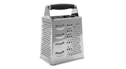 Professional Multi-Purpose Stainless Steel Box Grater with Ergonomic Handle and Four Sides for Different Shredding and Slicing Tasks
