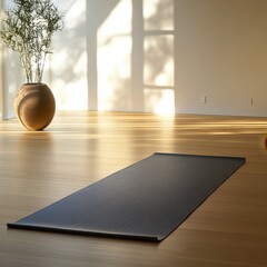 Minimalist Yoga Mat in a Bright Studio